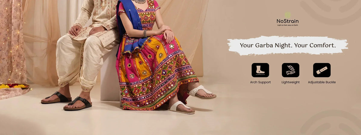 stylish and ethnic cork sandals for men and women- Garba outfit special