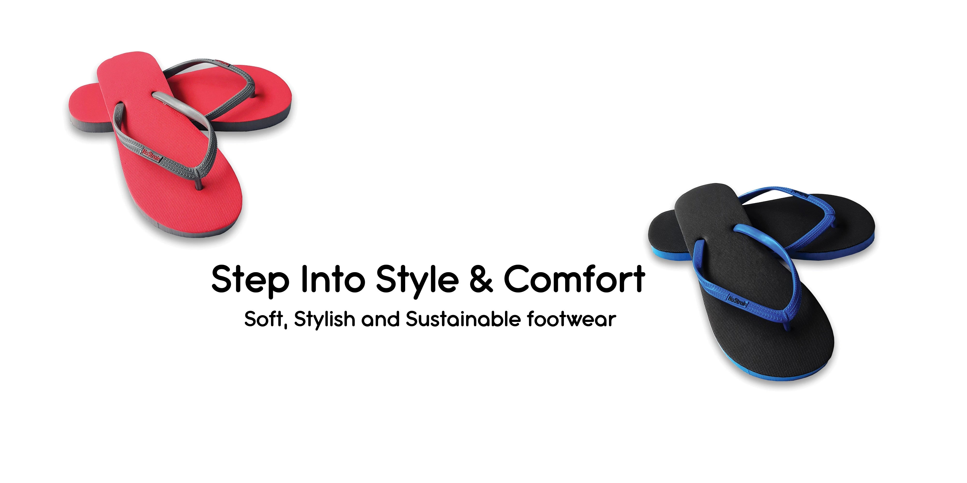 Explore NoStrain rubber slippers: durable, waterproof, stylish, and comfy for all-day wear. Perfect for casual, indoor, or rainy use.