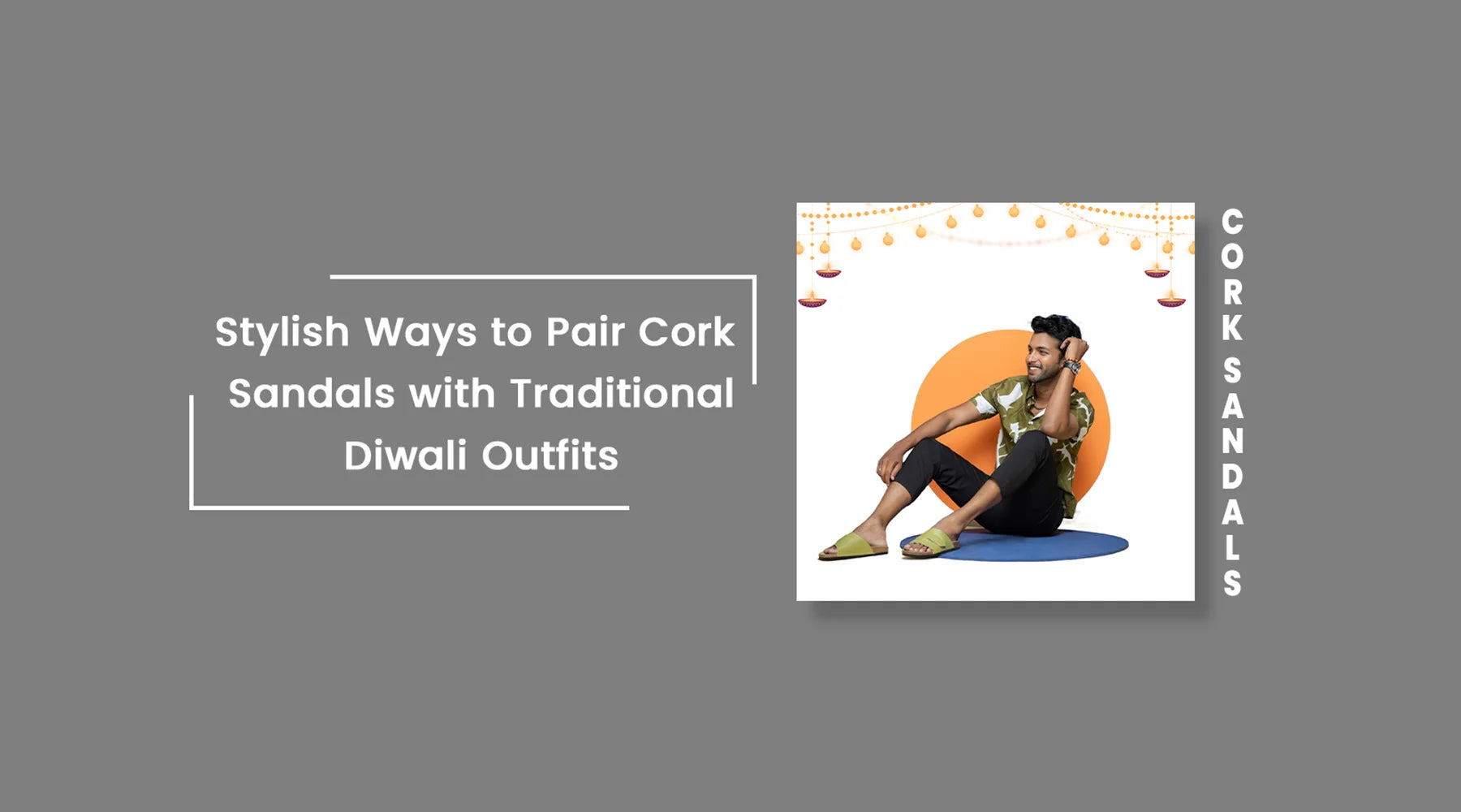 Cork sandals for women, designed to complement traditional Diwali outfits, offering a stylish, comfortable, and elegant choice for festive celebrations.