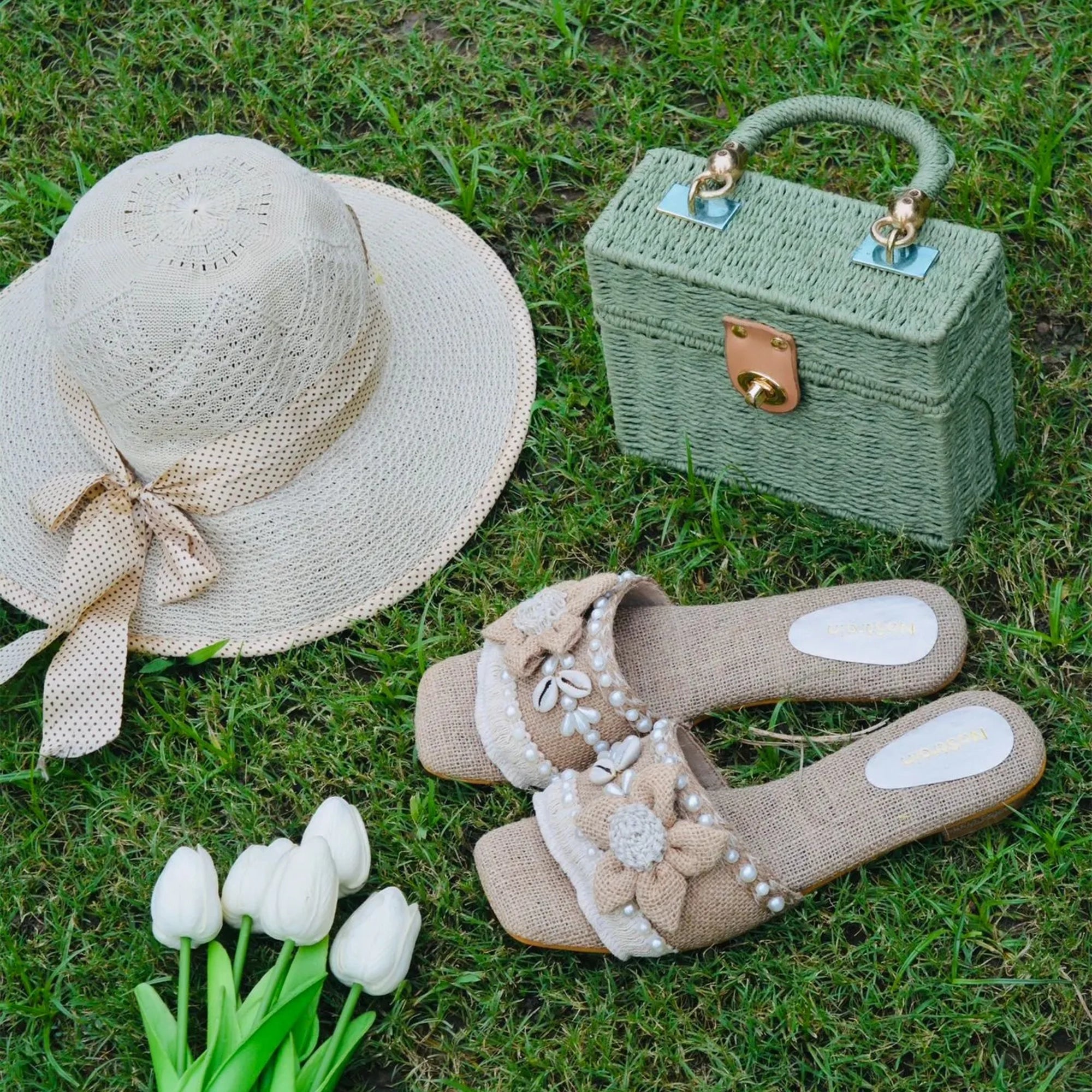 Handcrafted Jute Women Platform Sandals Flats Nostrain