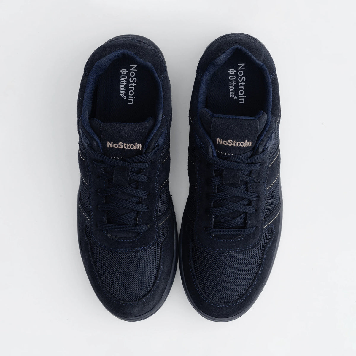 NoStrain SLANT Men's Casual Sneakers | Suede Mesh Lace-Up Shoes for Daily Wear | Breathable Low-Top Sneakers | Blue Palette
