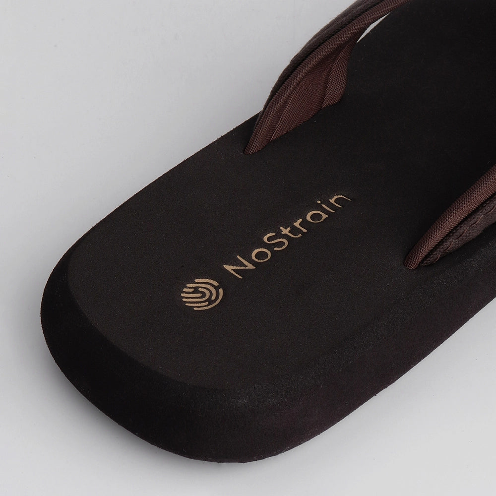 NoStrain Brown Slippers for men