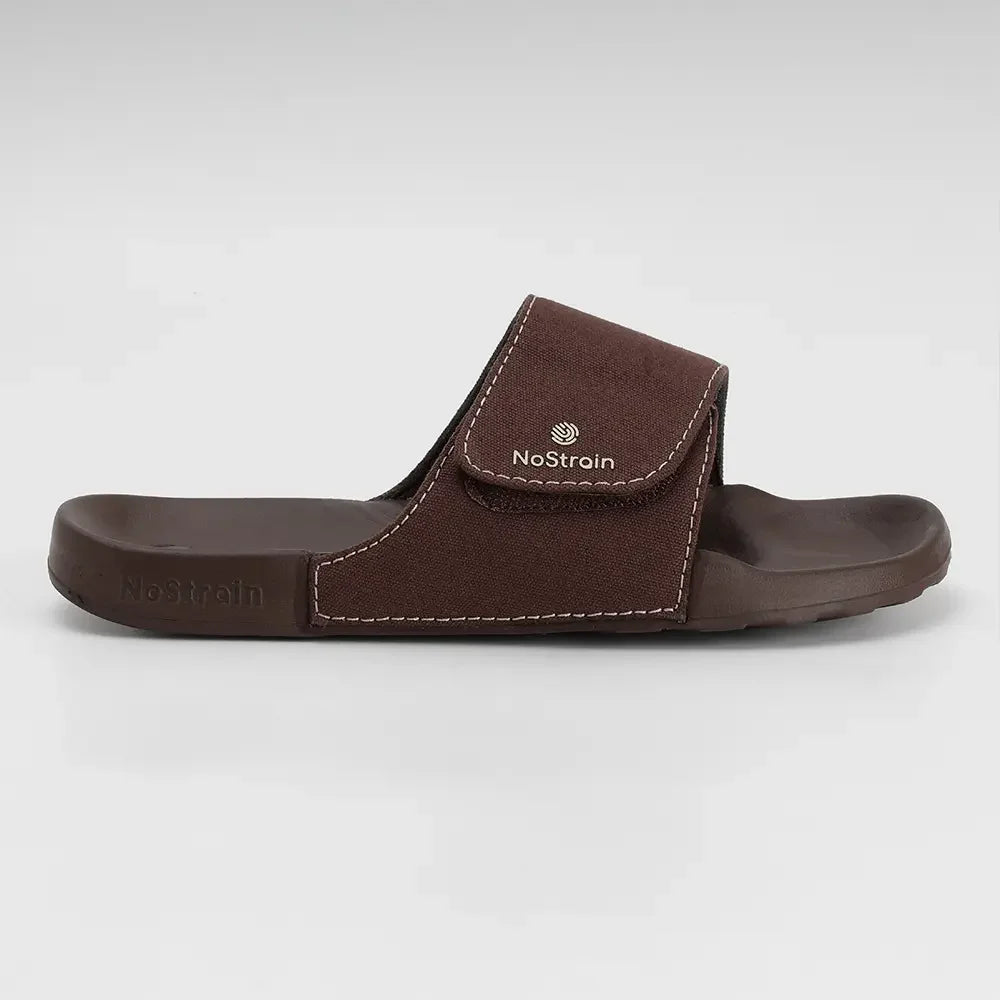 Men's slip-onStylish Brown canvas sliders ideal for everyday wear.