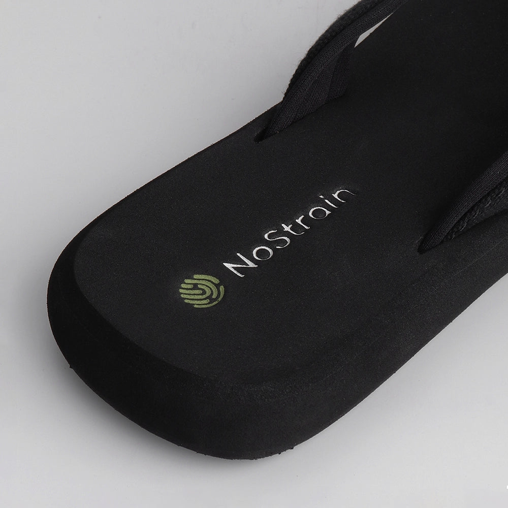 NoStrain Women Black Slippers