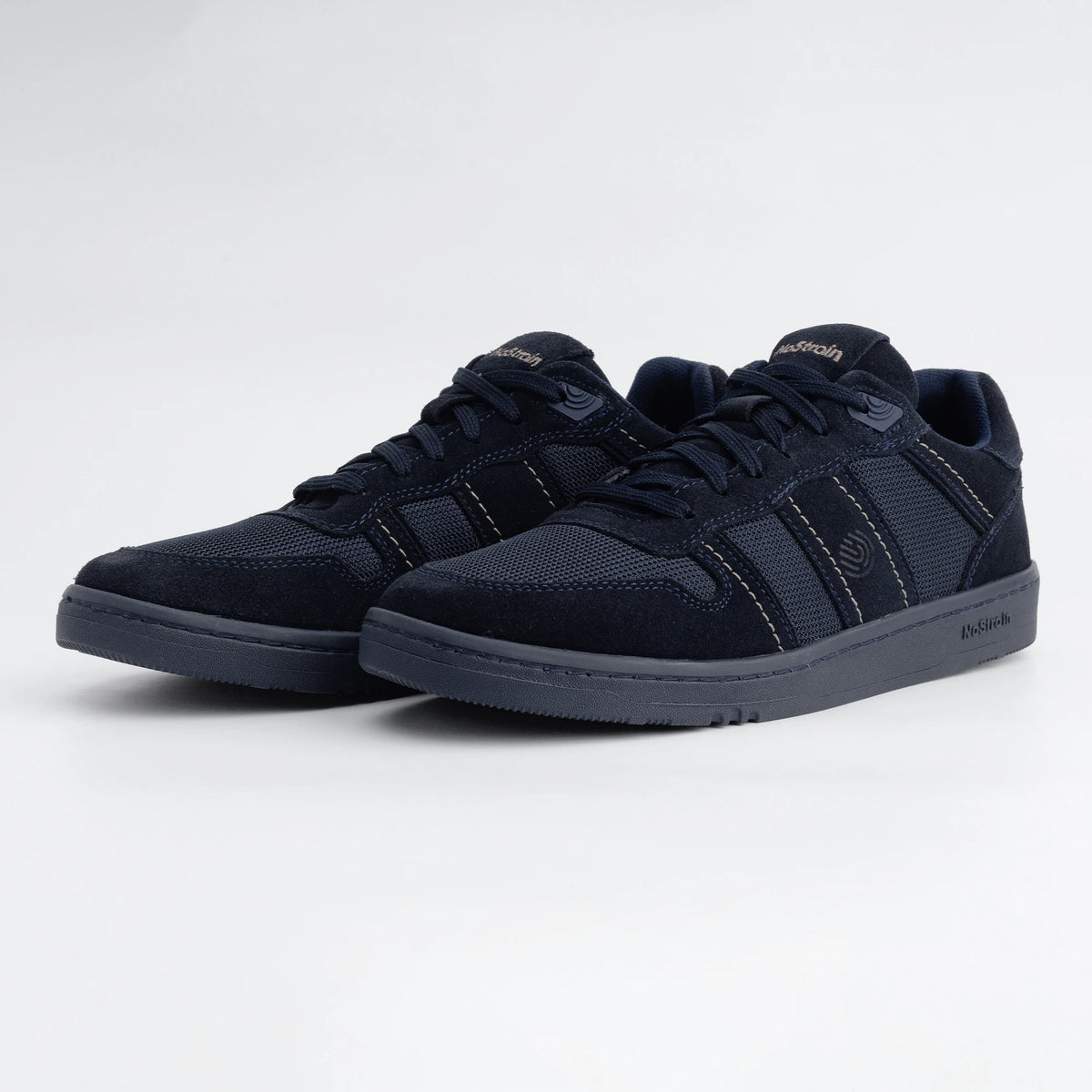 NoStrain SLANT Men's Casual Sneakers | Suede Mesh Lace-Up Shoes for Daily Wear | Breathable Low-Top Sneakers | Blue Palette