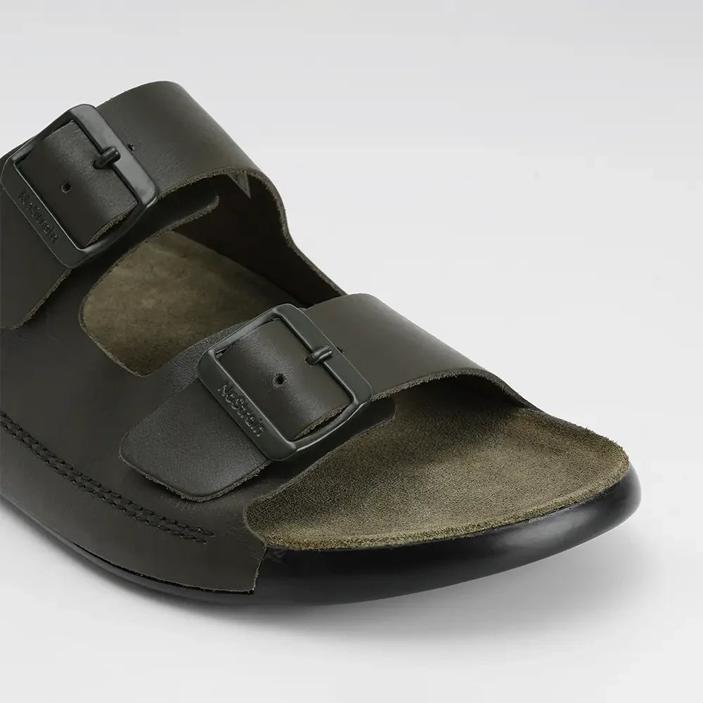 Olive green luxury stylish leather sandals for men