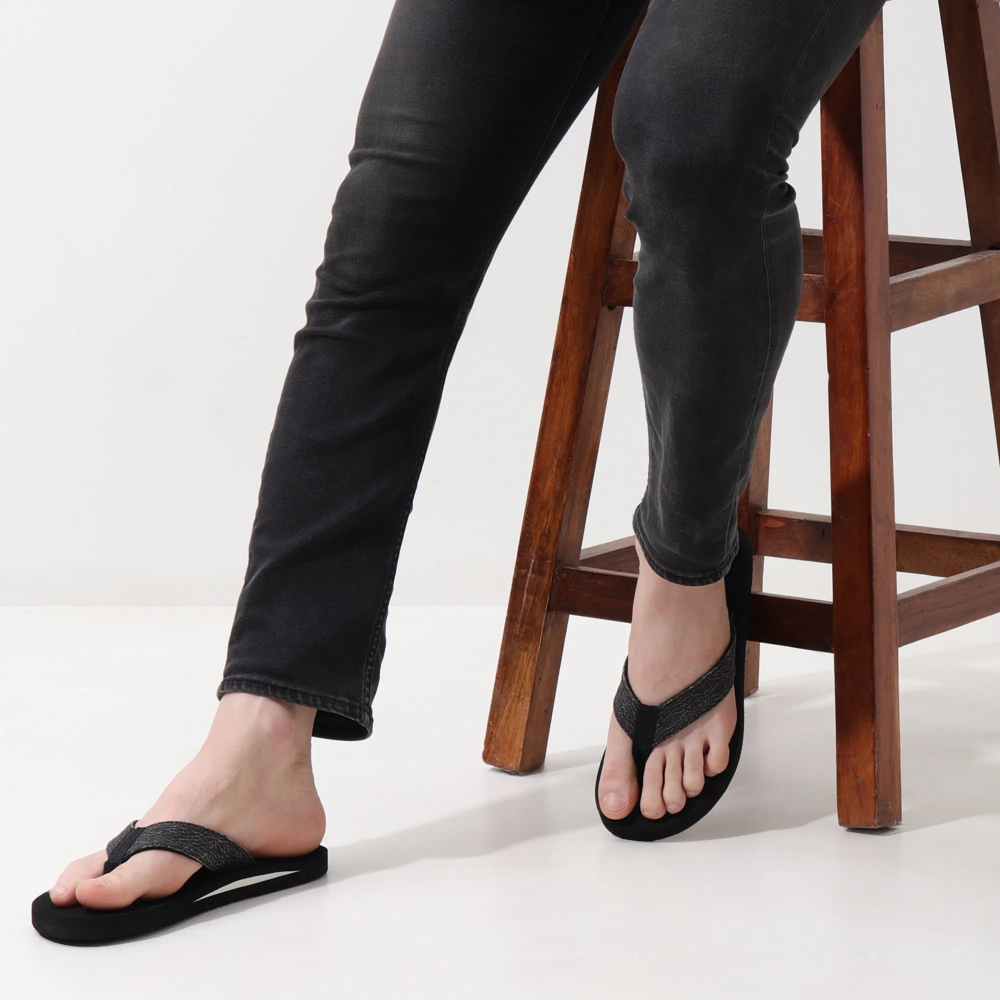 Black Canvas Arch Formal Slippers for Men with Wave Print – AS6