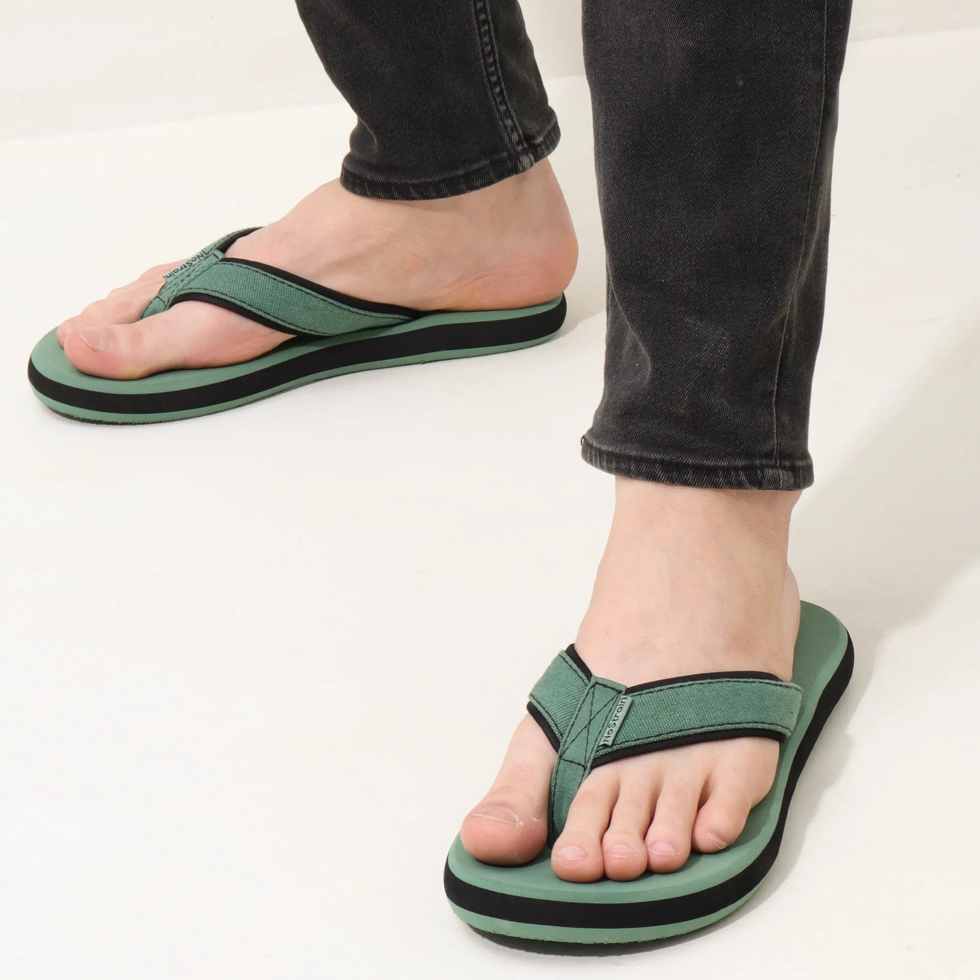 Canvas Angular Green Slippers – Stylish Comfort for Everyday Wear For Men  (AN5)