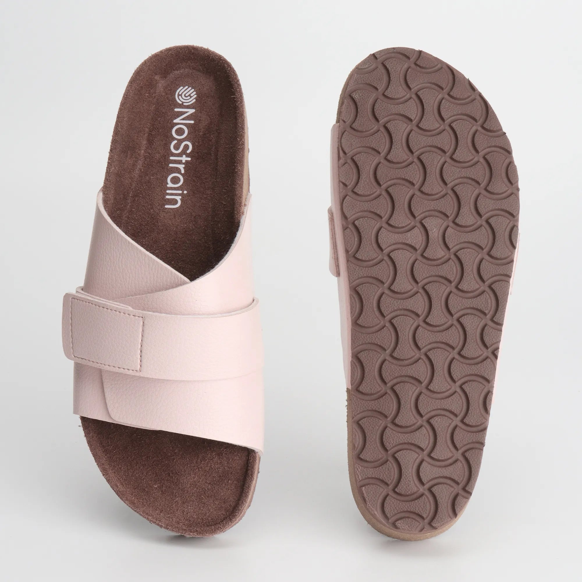 Pink leather sandals for girls