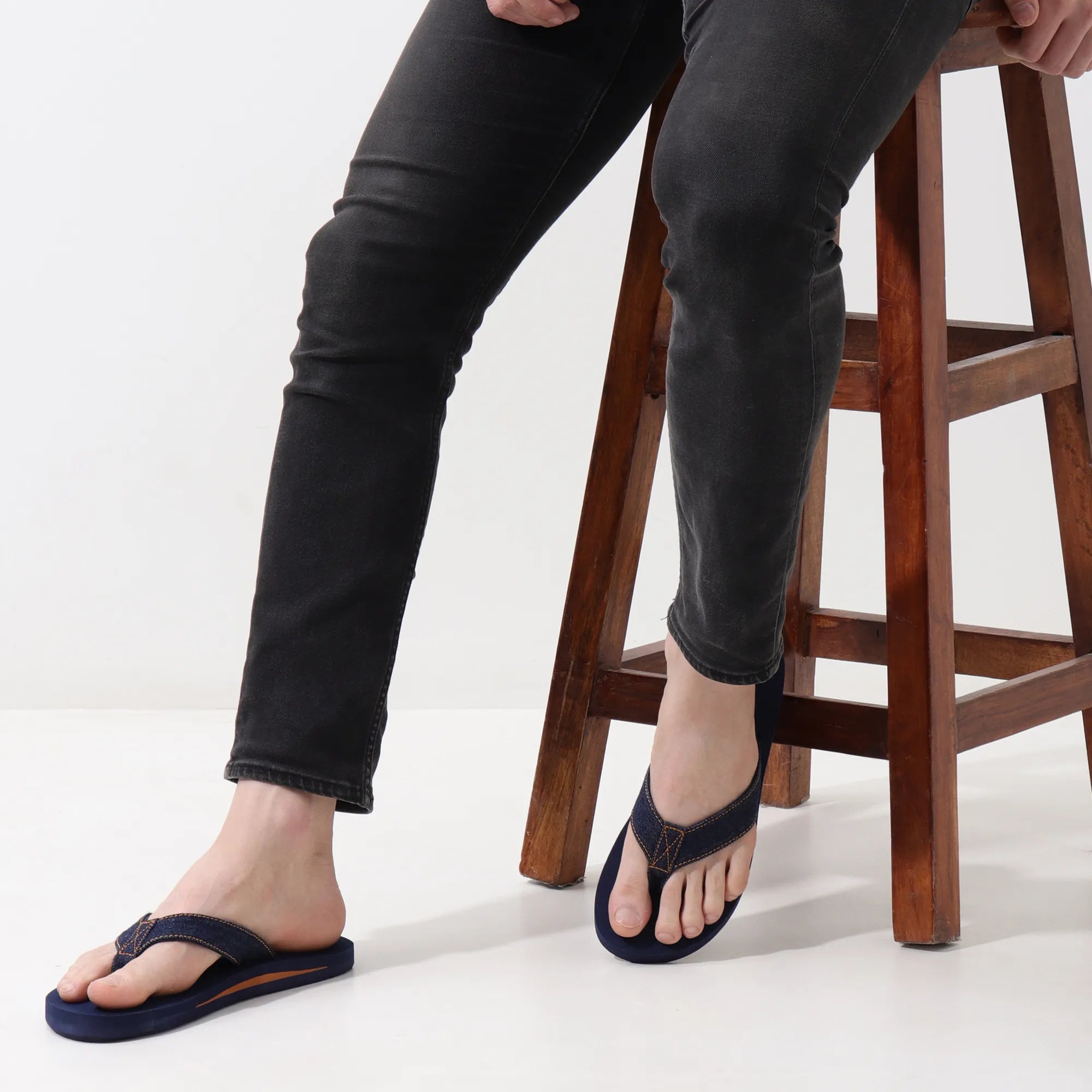 Men’s Denim Blue Denim Arch Slippers – Ultra-Light, Arch Support, and Washable Comfort