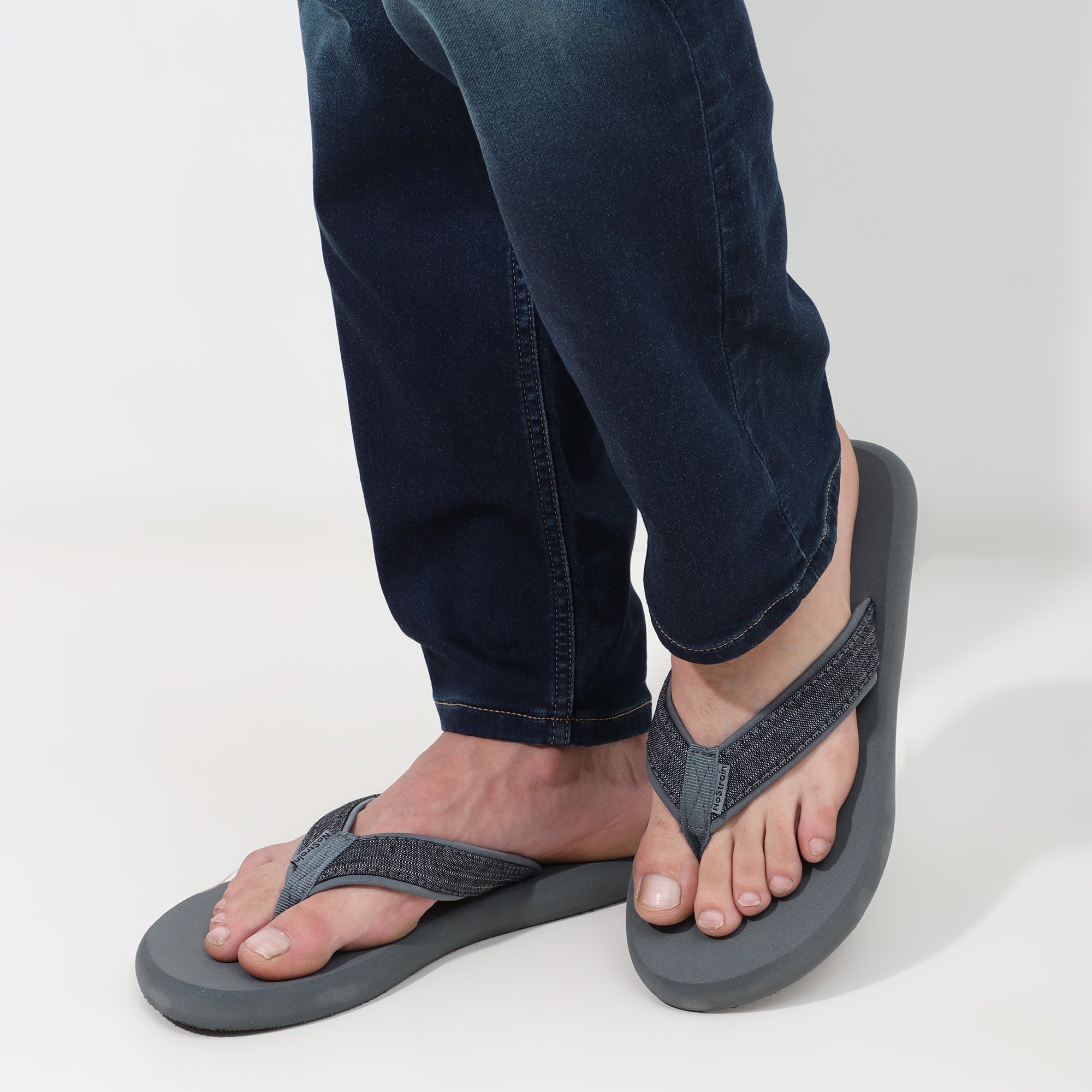 Comfortable Grey Flip Flops for Men