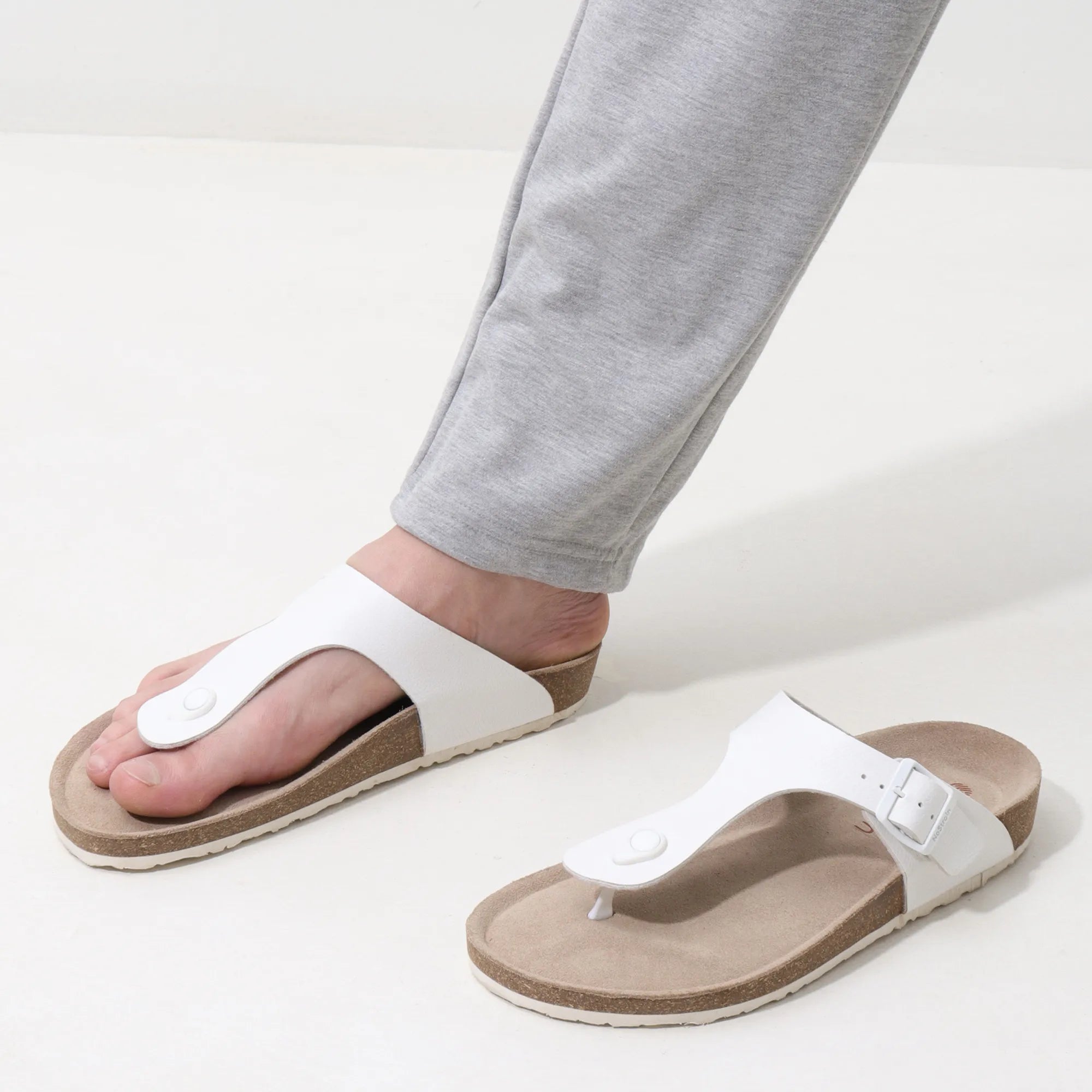 Thong Cork White Sandals for Men