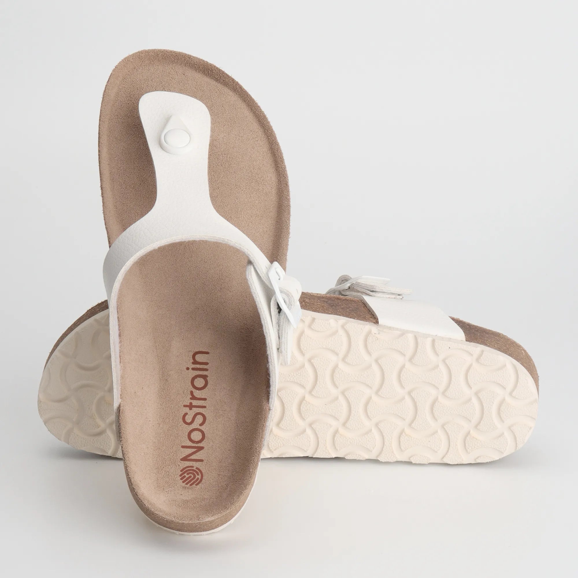 White Thong cork sandals for female