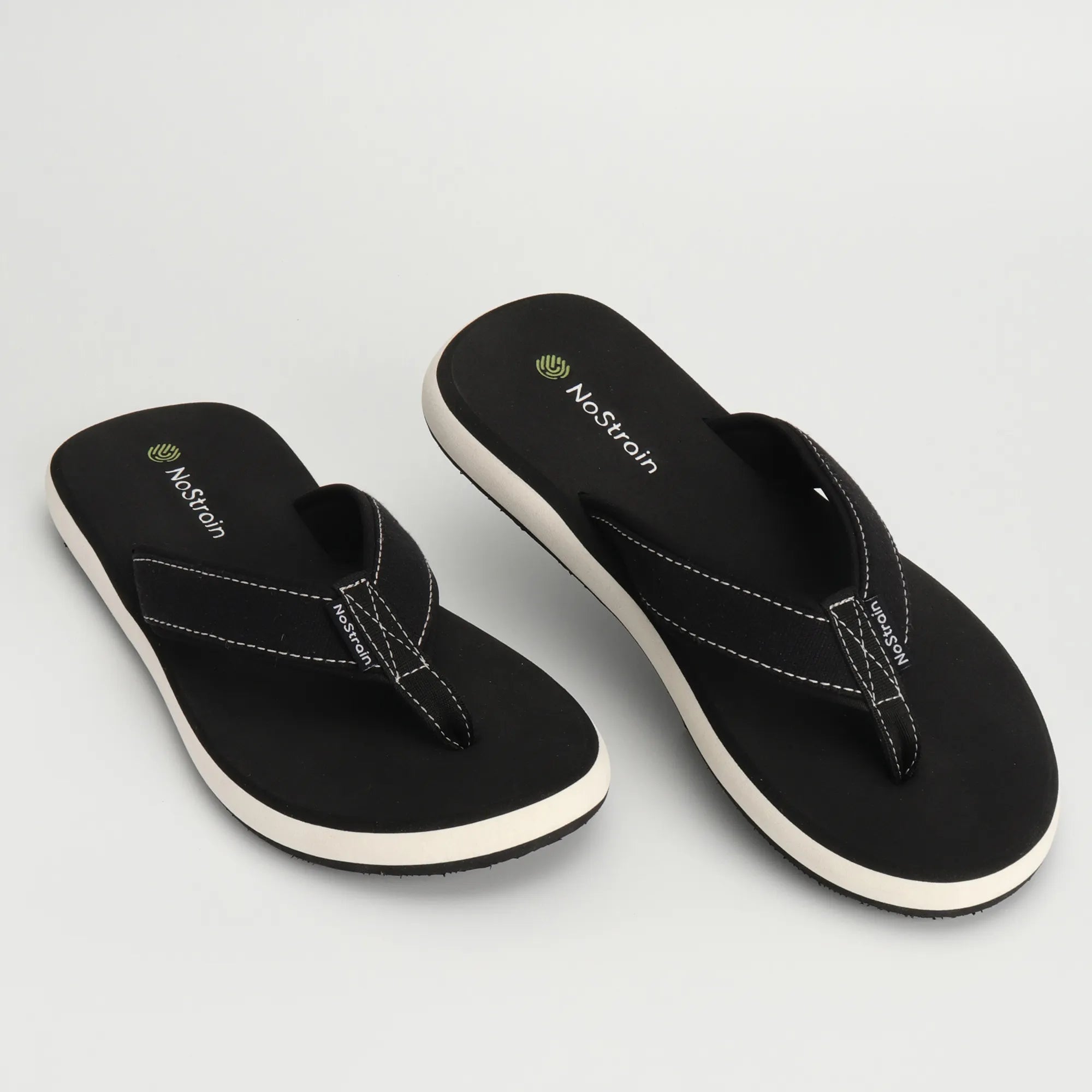 Men's Black & White Slippers