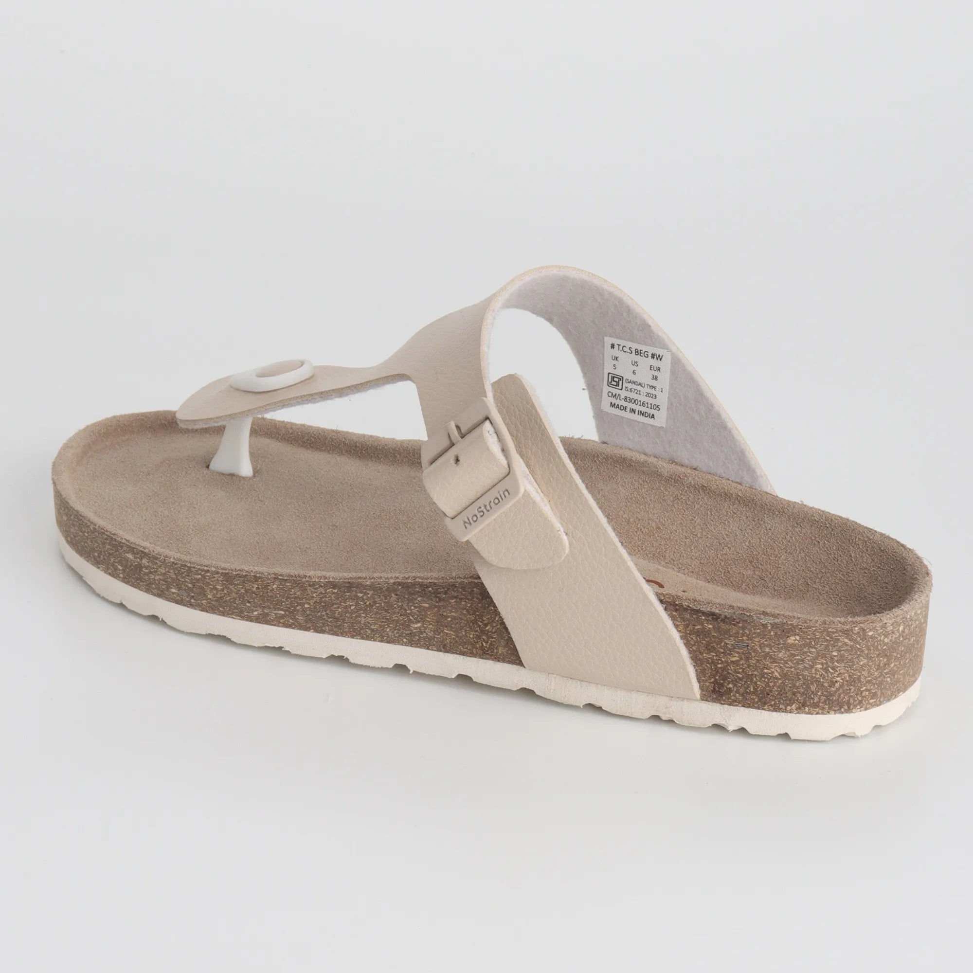 Thong Cork Ladies Leather Sandals 2.0 – Beige