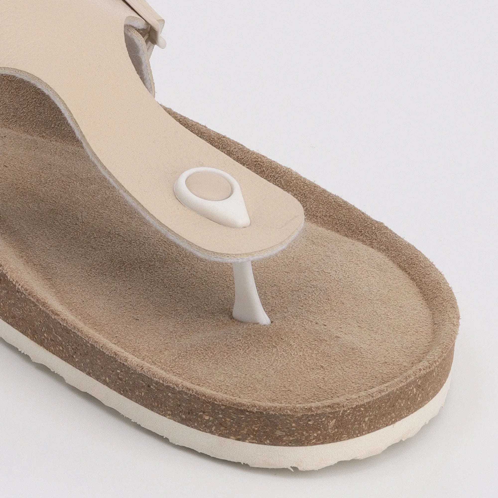 Beige leather sandals for men