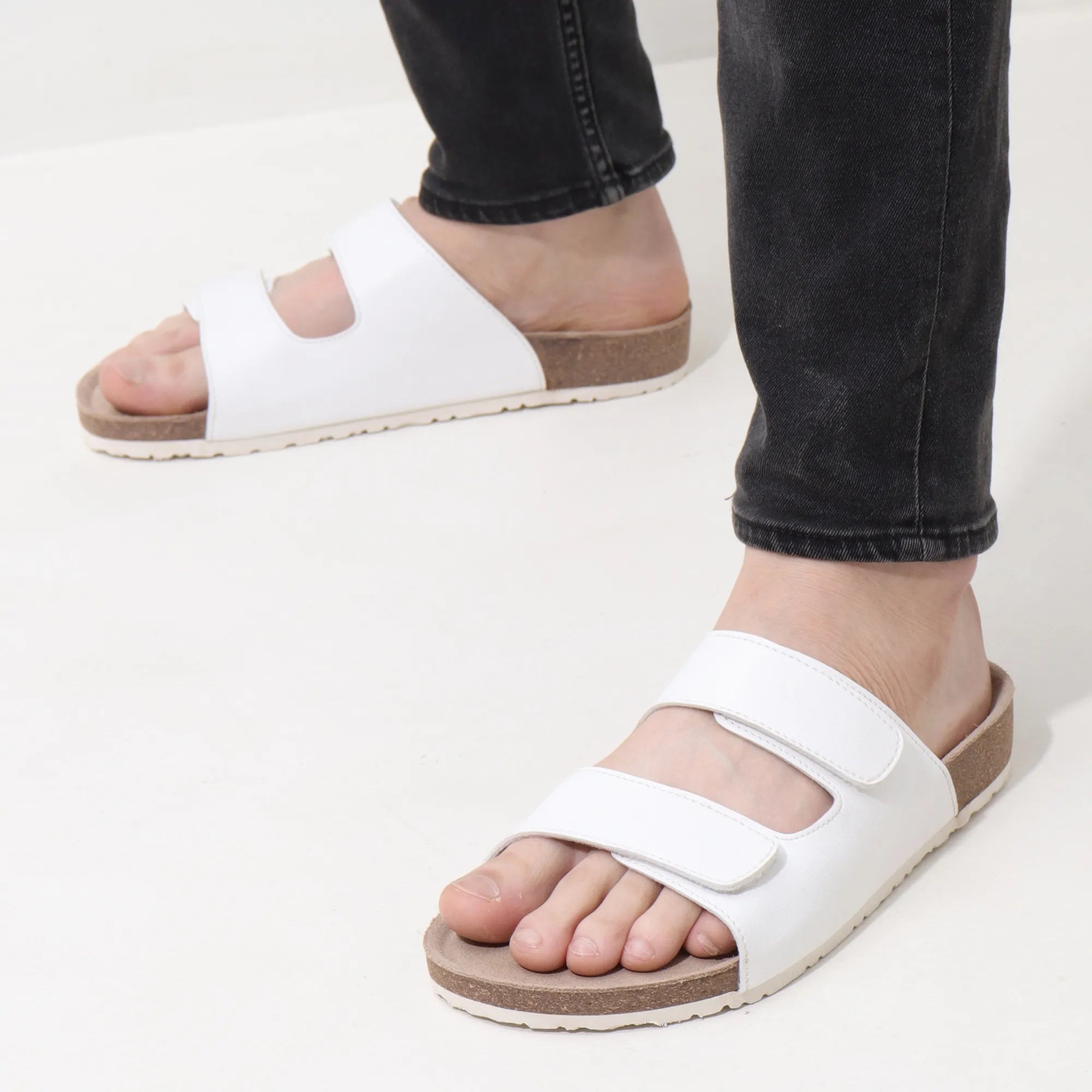 Parallel Cork Great White Leather Sandals for Men 2.0