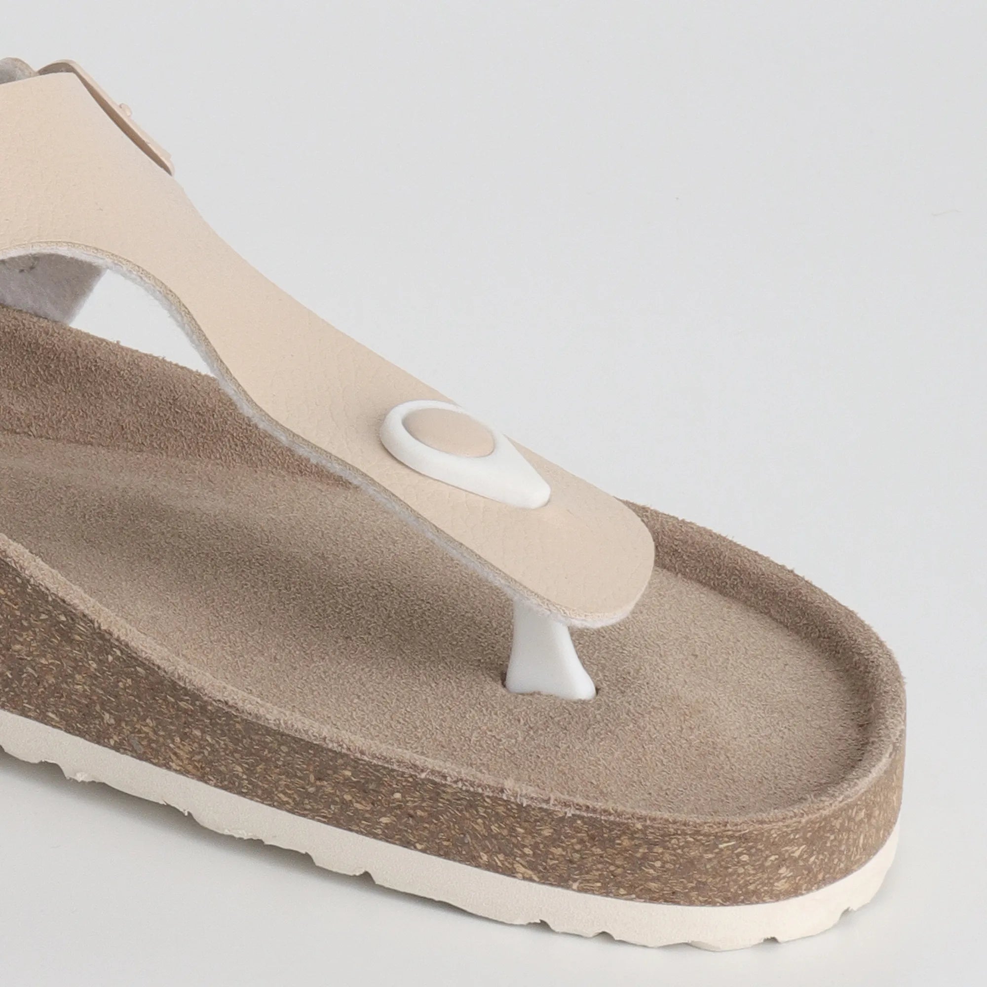 Thong Cork Ladies Leather Sandals 2.0 – Beige