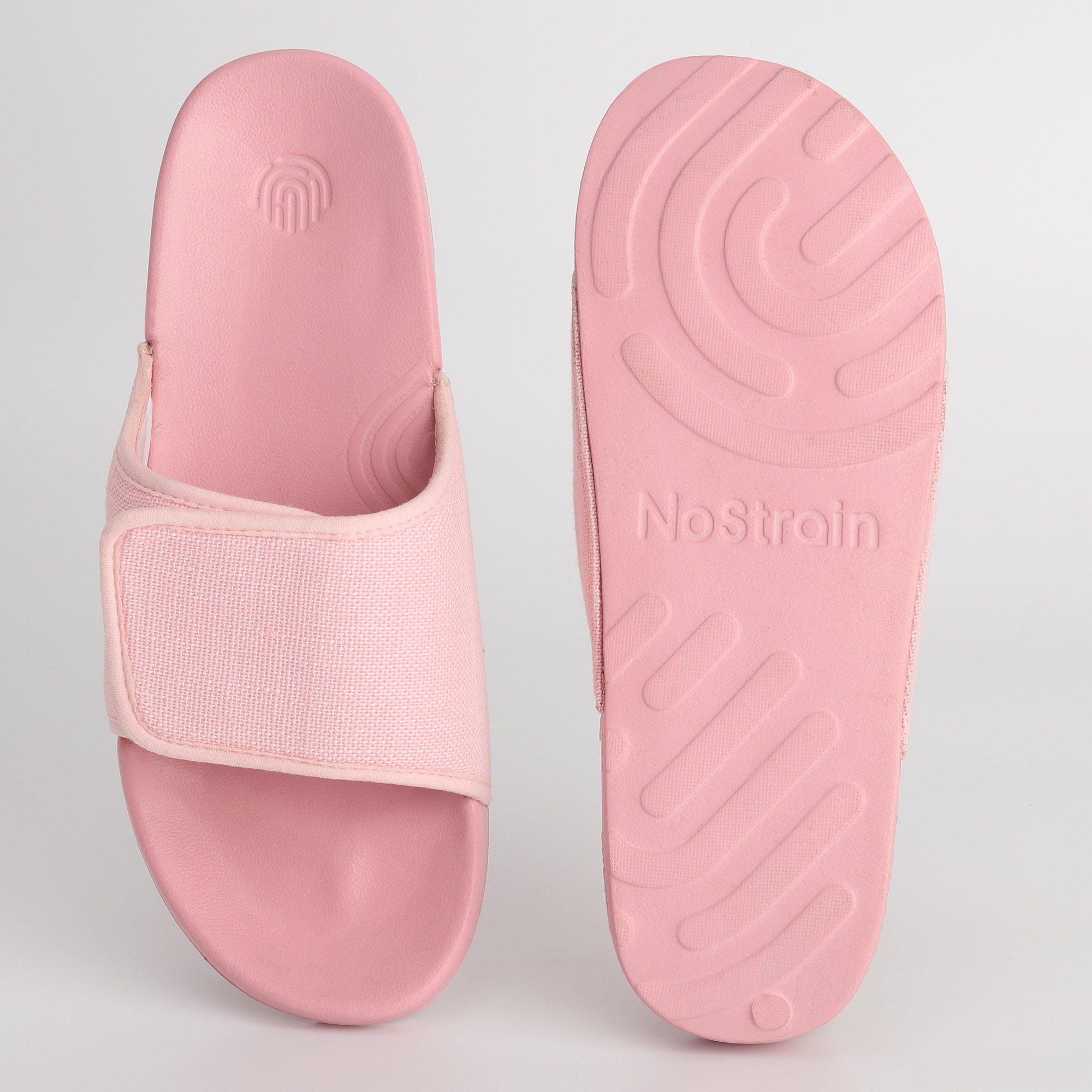 Linen Sugar Sliders - Pastel Pink Casual Sliders for Women (Geva 19)
