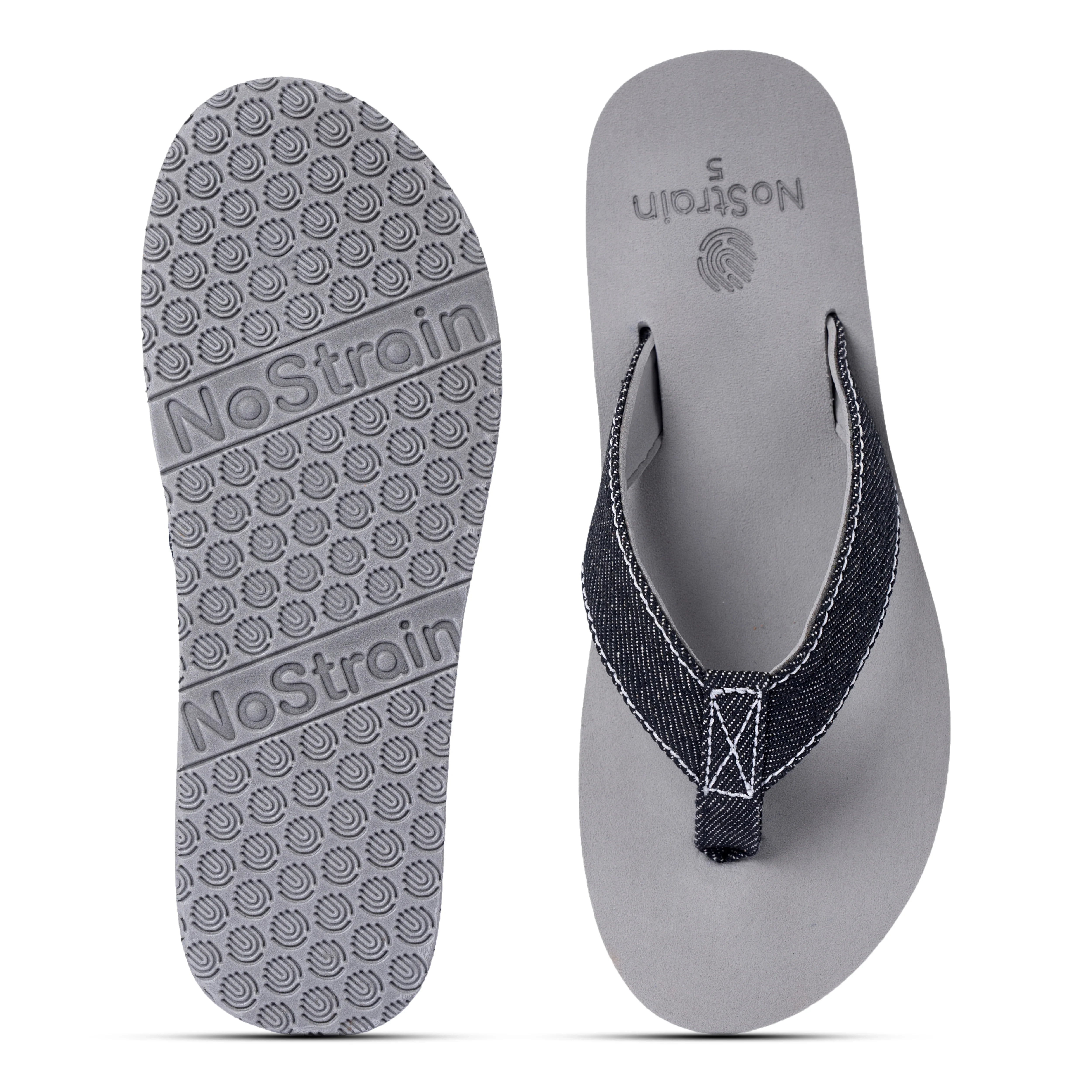 Denim strap for comfort.