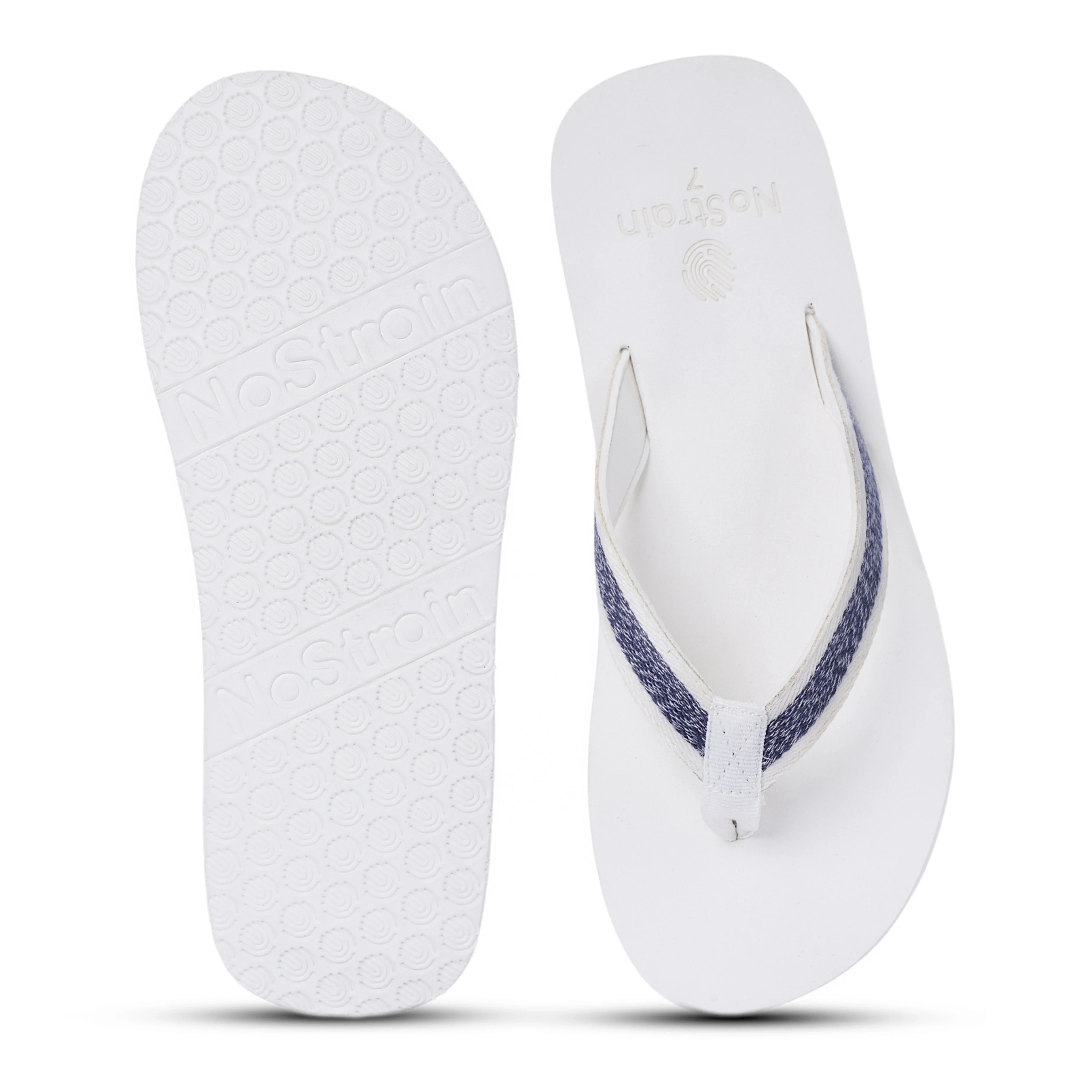 nostrain arch slippers with stitched straps