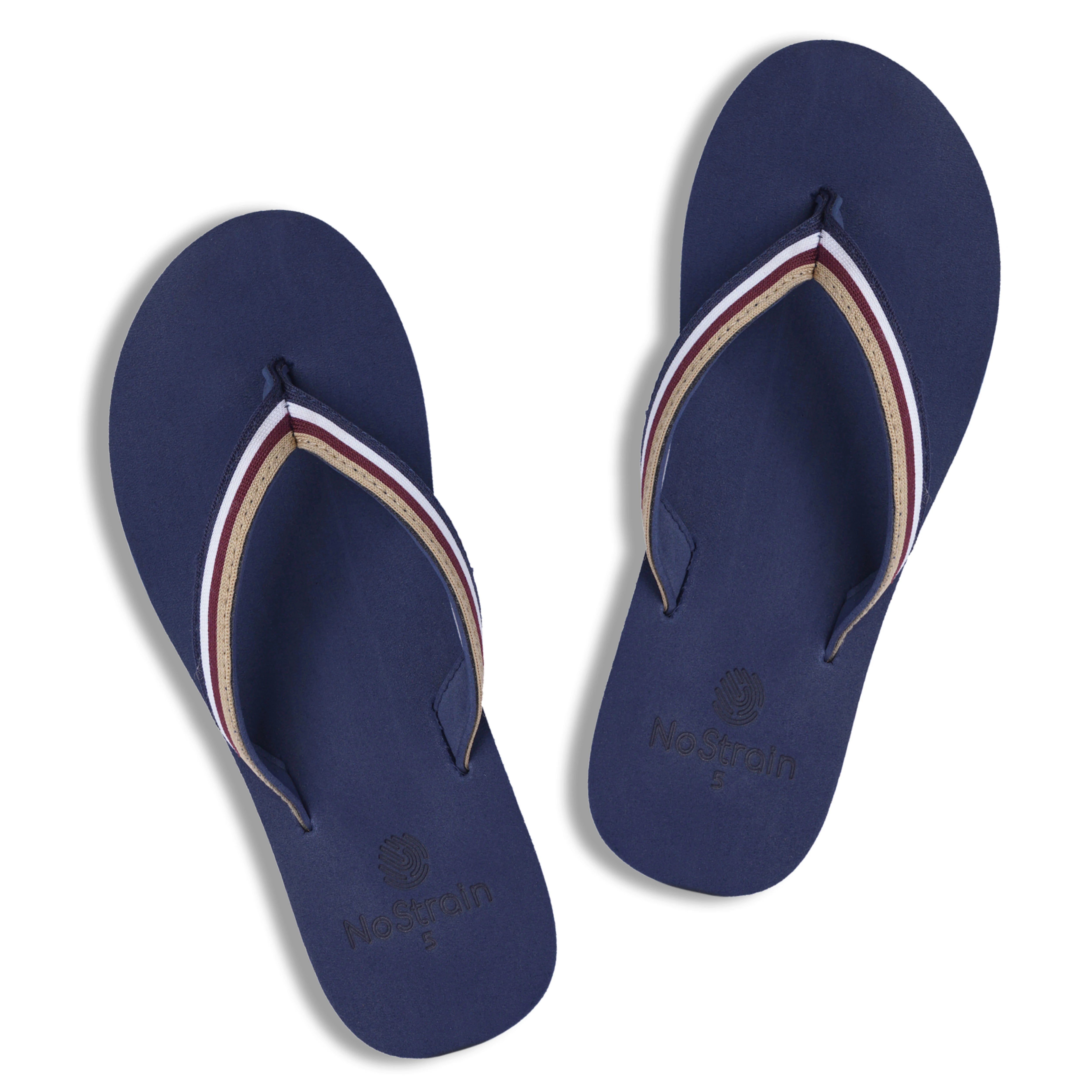 Women’s Navy Multi-Color Stripe Jacquard Arch Slippers – AS20