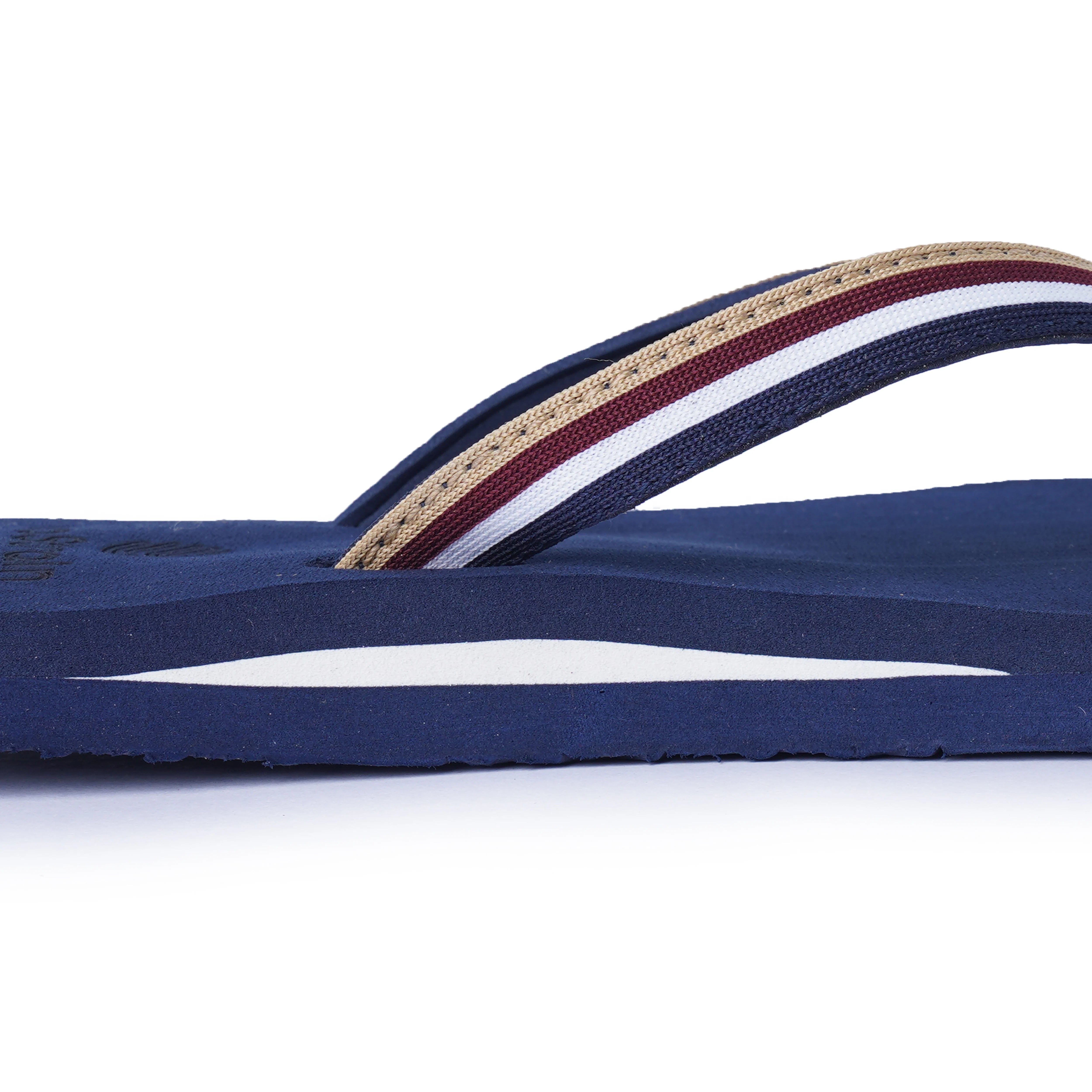 Women’s Navy Multi-Color Stripe Jacquard Arch Slippers – AS20