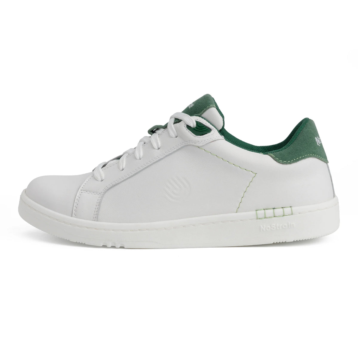 NoStrain ALBA Men Sneakers | Leather Tennis-Style Shoes for Men | Casual Lace-Up Sneakers | Sage Green & White