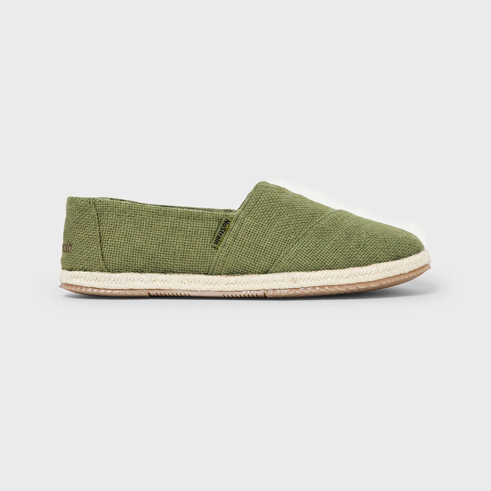Cotton Slub Olive Green Espadrilles Slip On Shoes for men - ES03