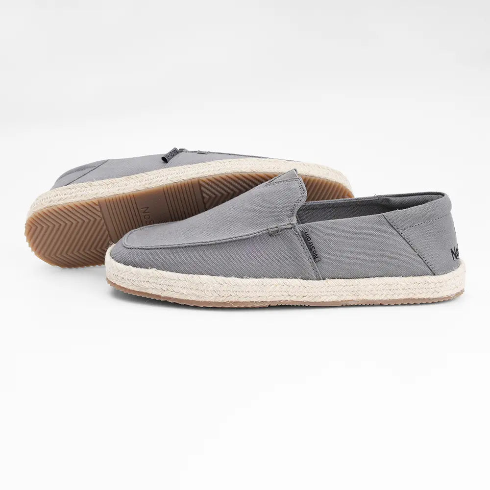 Stylish grey canvas espadrilles for men by NoStrain designed to pair with any casual or smart outfit.