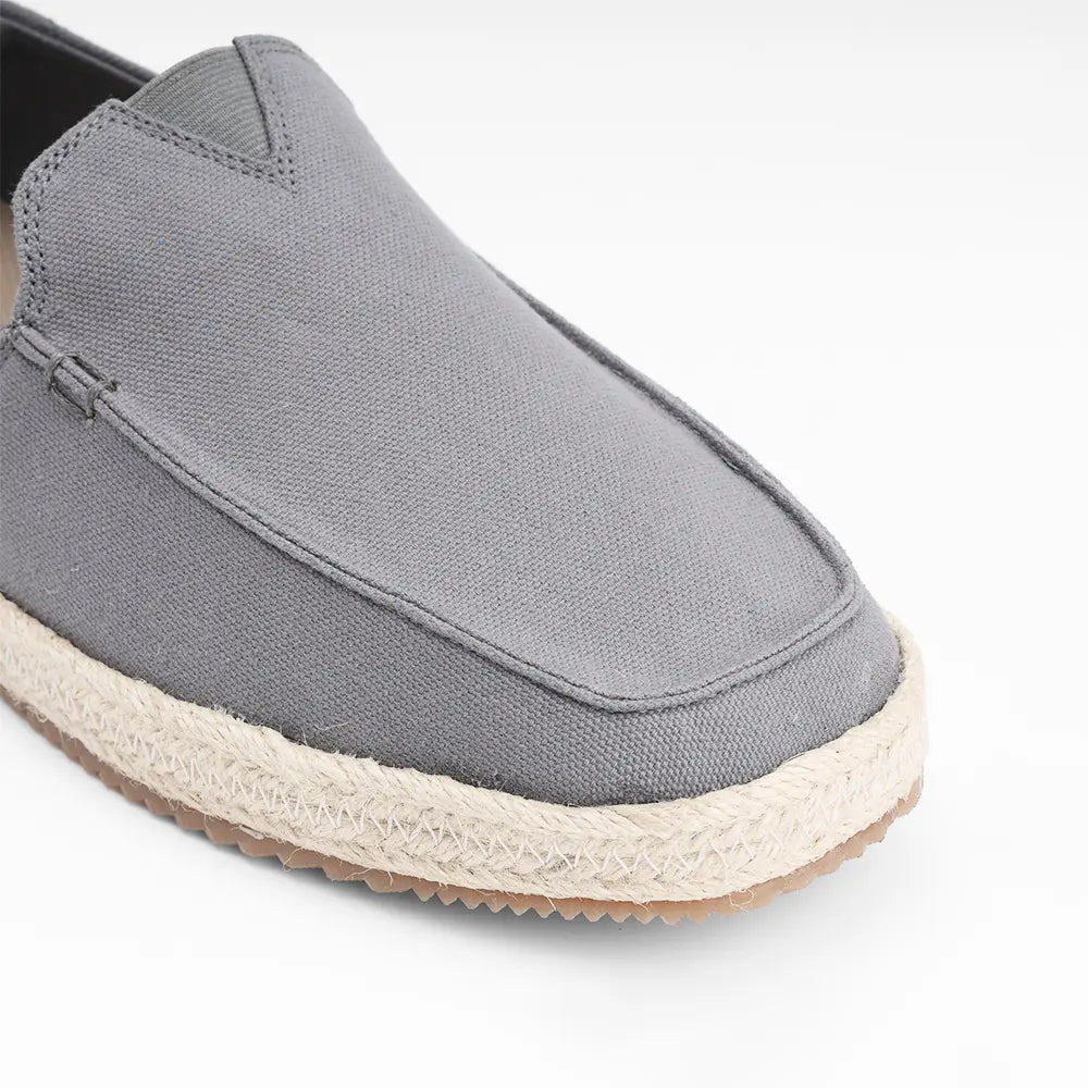 Men's lightweight grey espadrilles by NoStrain with a premium Ortholite removable insole for cushioning.
