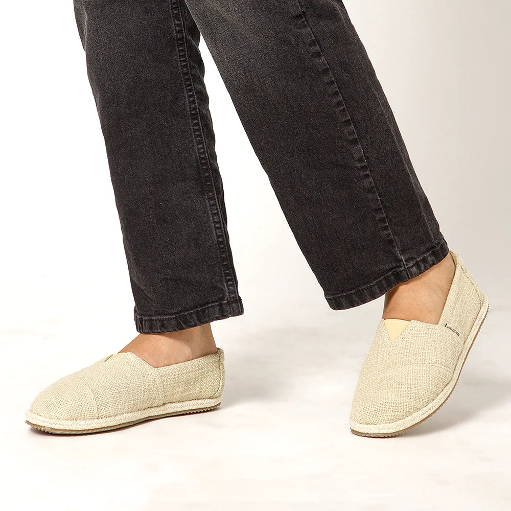 Women’s breathable cotton espadrille shoes with comfortable footbed