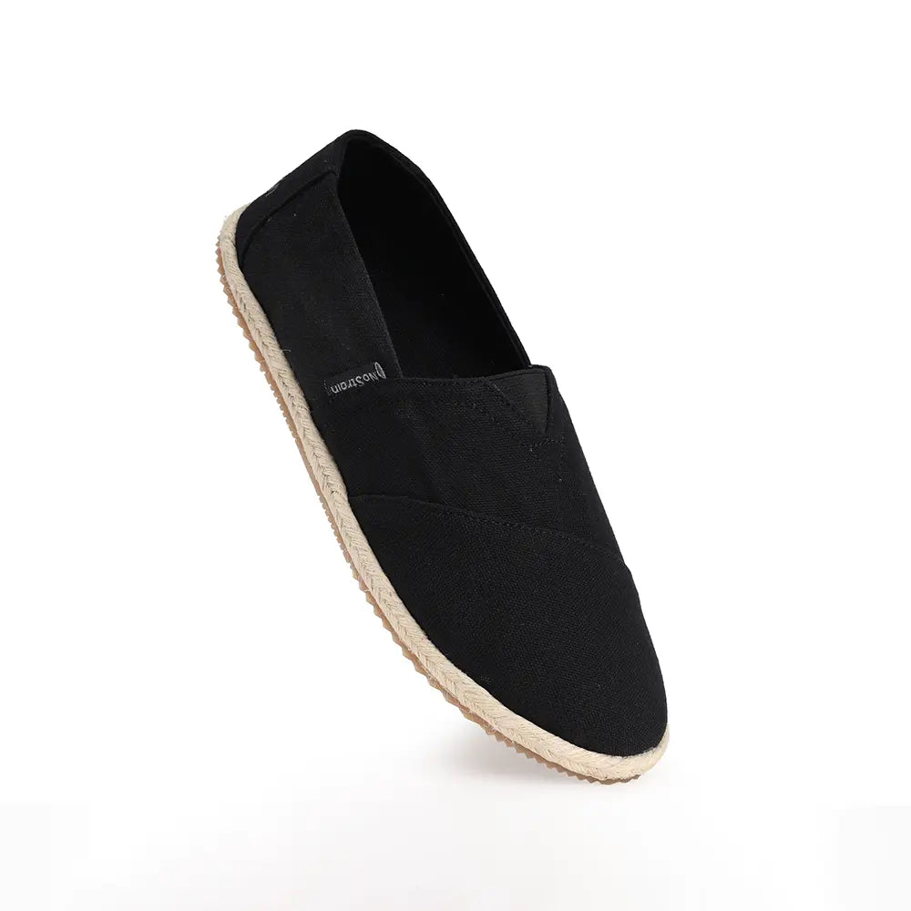 Women's relaxed fit black espadrilles for walking