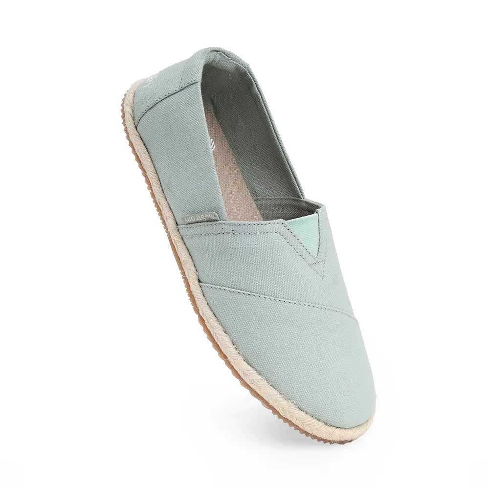 Washable sage green espadrilles for women from NoStrain made with easy-to-clean canvas material.