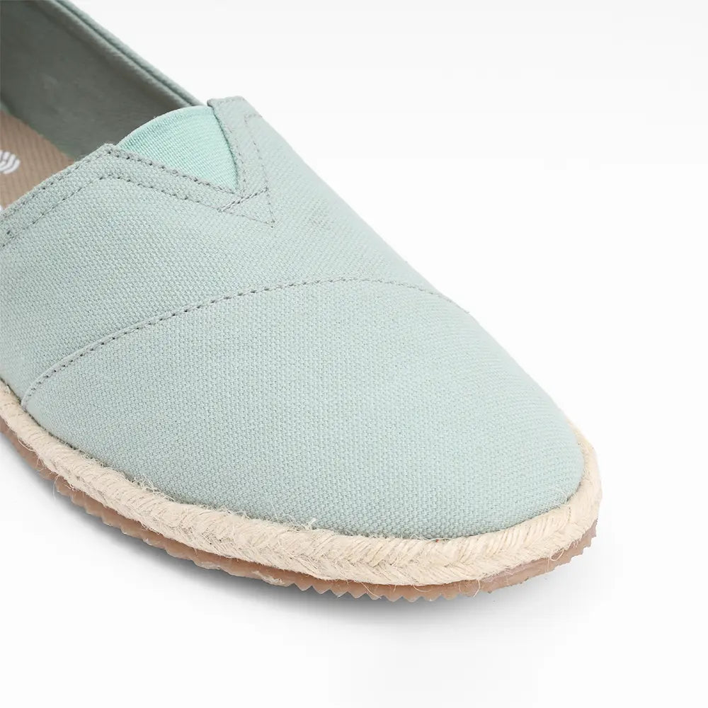 Women's lightweight sage green slip-on shoes by NoStrain featuring a high quality Ortholite insole.