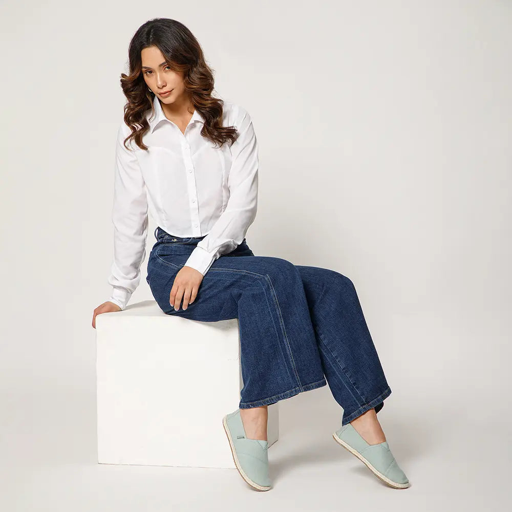 Comfortable sage green round-toe loafers for women by NoStrain with a flexible walking sole.