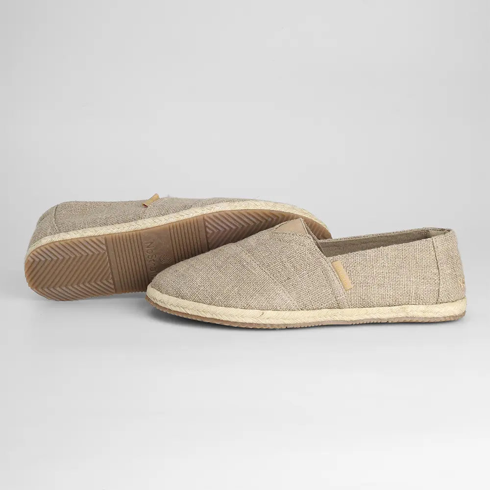 Beige linen women’s shoes crafted in BIS certified ISI-marked factory