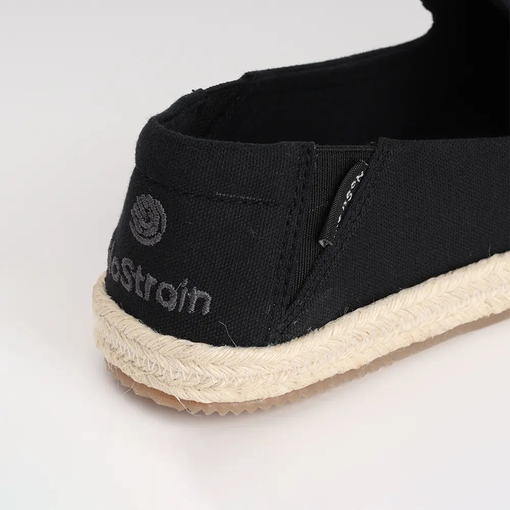 Trendy black canvas espadrilles for women