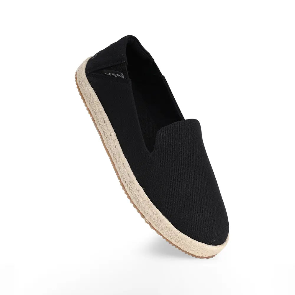 Women's casual black canvas slip-on sneakers