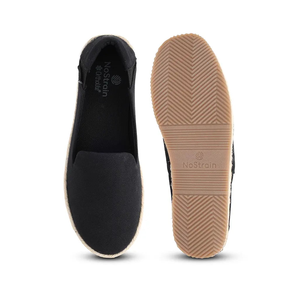 Women's canvas loafers with flexible outsole