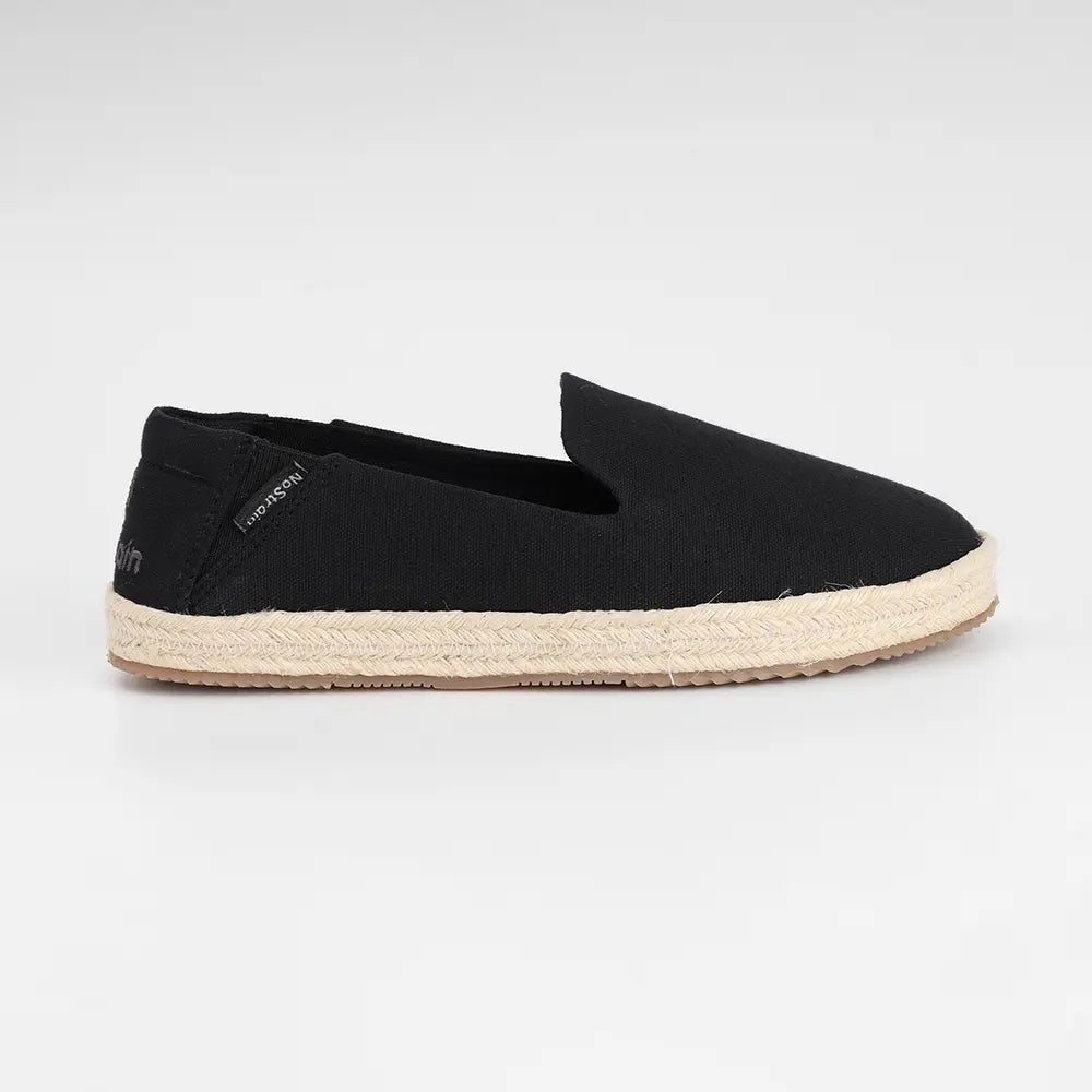 Black canvas espadrilles with odor-resistant Ortholite