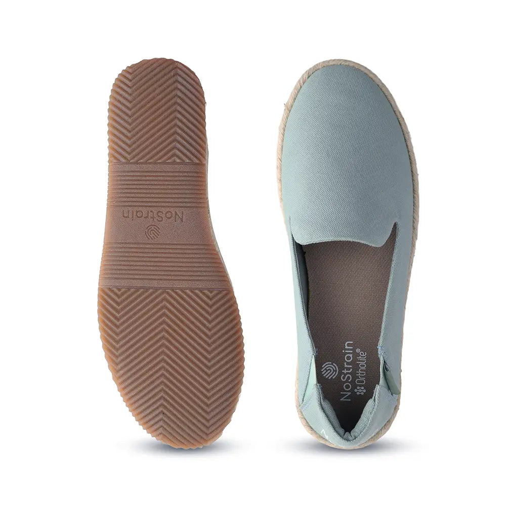 Sage green women’s espadrilles with Ortholite removable insole