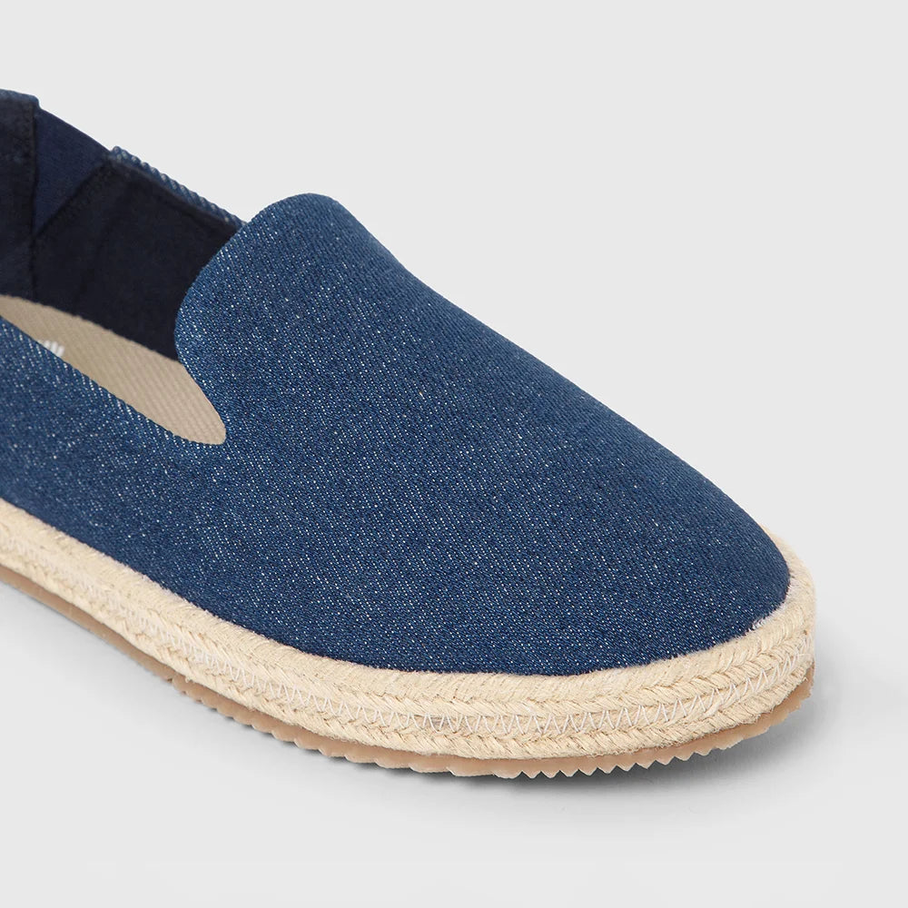 Denim blue slip-on shoes for women