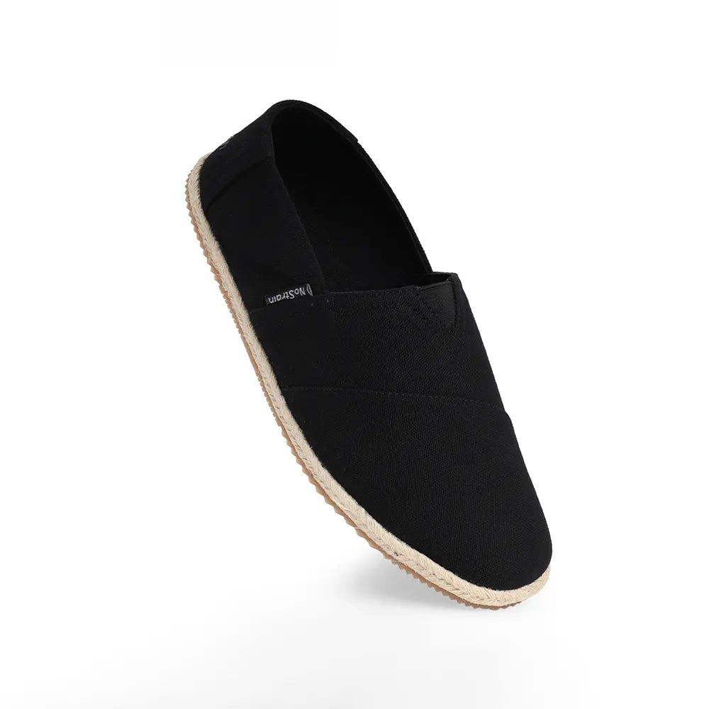 Black canvas shoes for men with Ortholite cushioning
