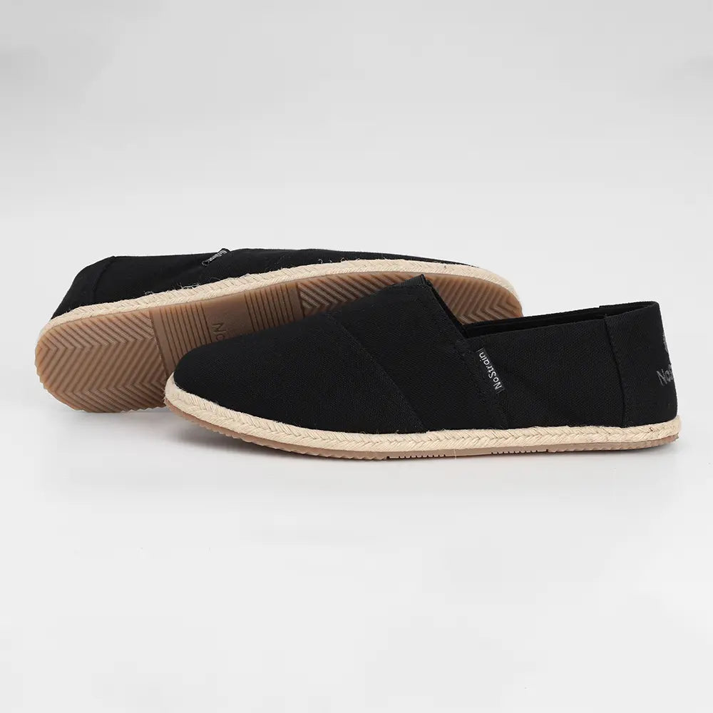 Comfortable black canvas slip-ons for men