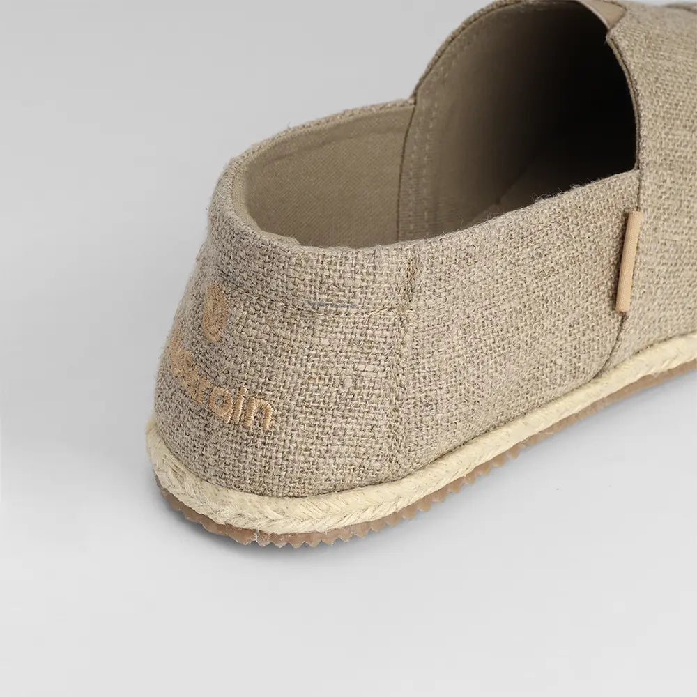 Lightweight Natural Beige Linen Espadrilles for men back view