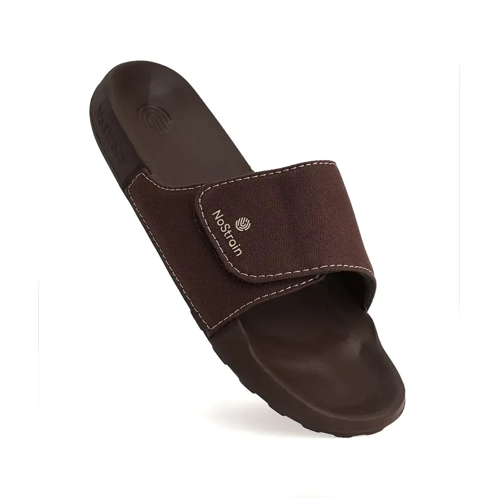 detailed view of the stitching of women sliders for women with adjustable straps