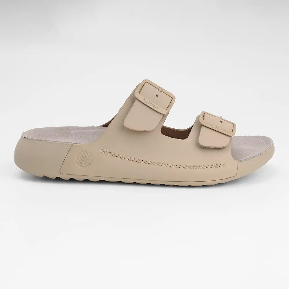 Beige leather sandals with buckles for Men - LS18