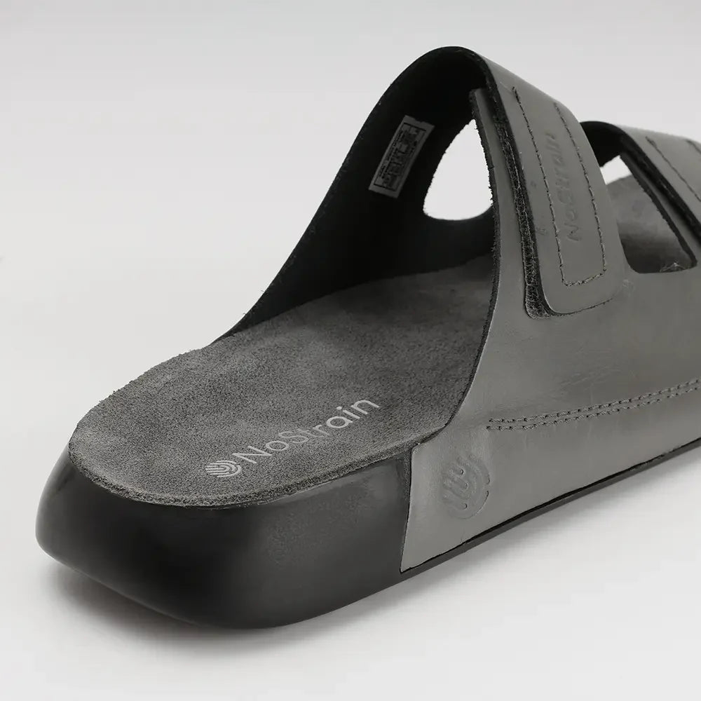 Luxury grey leather sandals for men