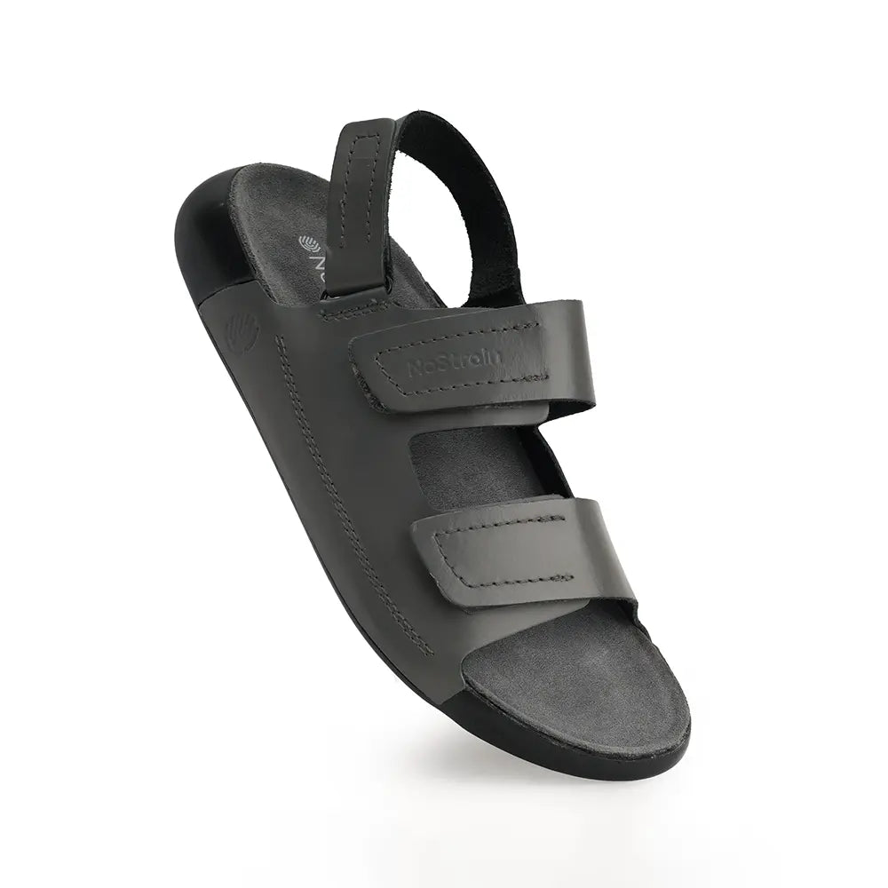 Back Strap Leather Sandals in Grey color for Men - LS20